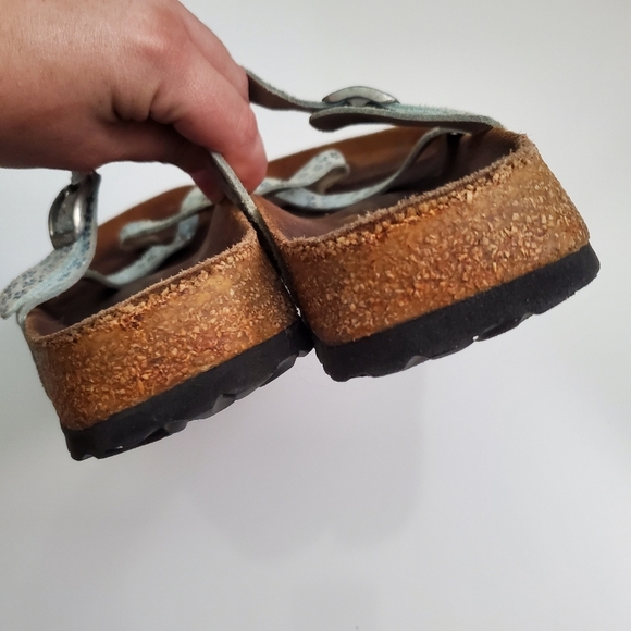 Birkenstock Papillio Mayari Blue Metallic Floral Sandals - Picture 4 of 6